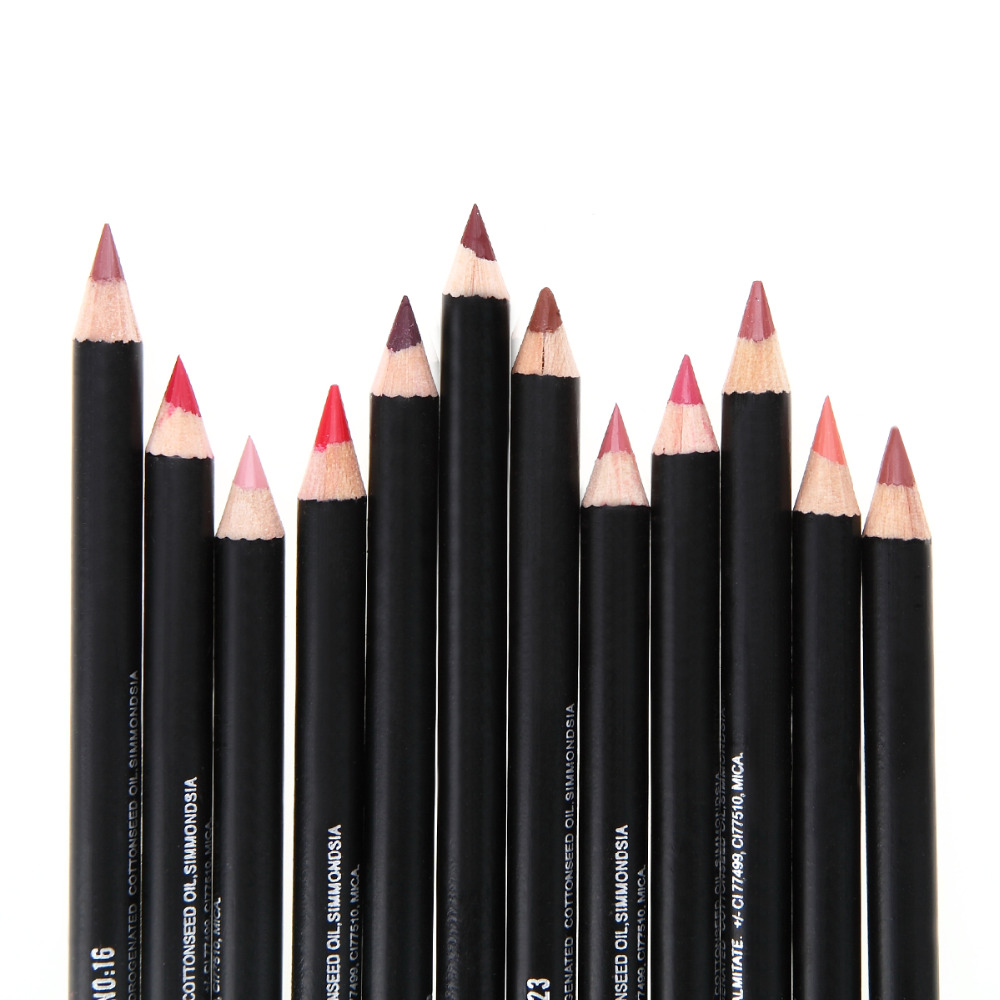 12pcs lot Colorful Party Queen Lip Pencil Set Natural Long lasting Waterproof eyeliner pen Makeup Cosmetic